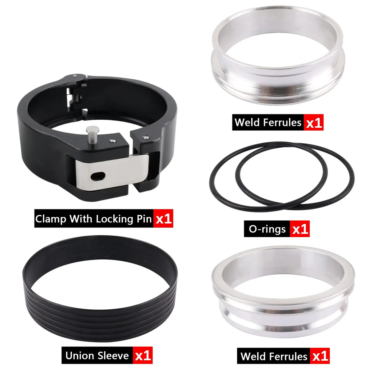 Universal 2.5/3/3.5/4 Inch Pinless HD Clamp for Intercooler Pipe Clamp and Flanges 63/76/102mm